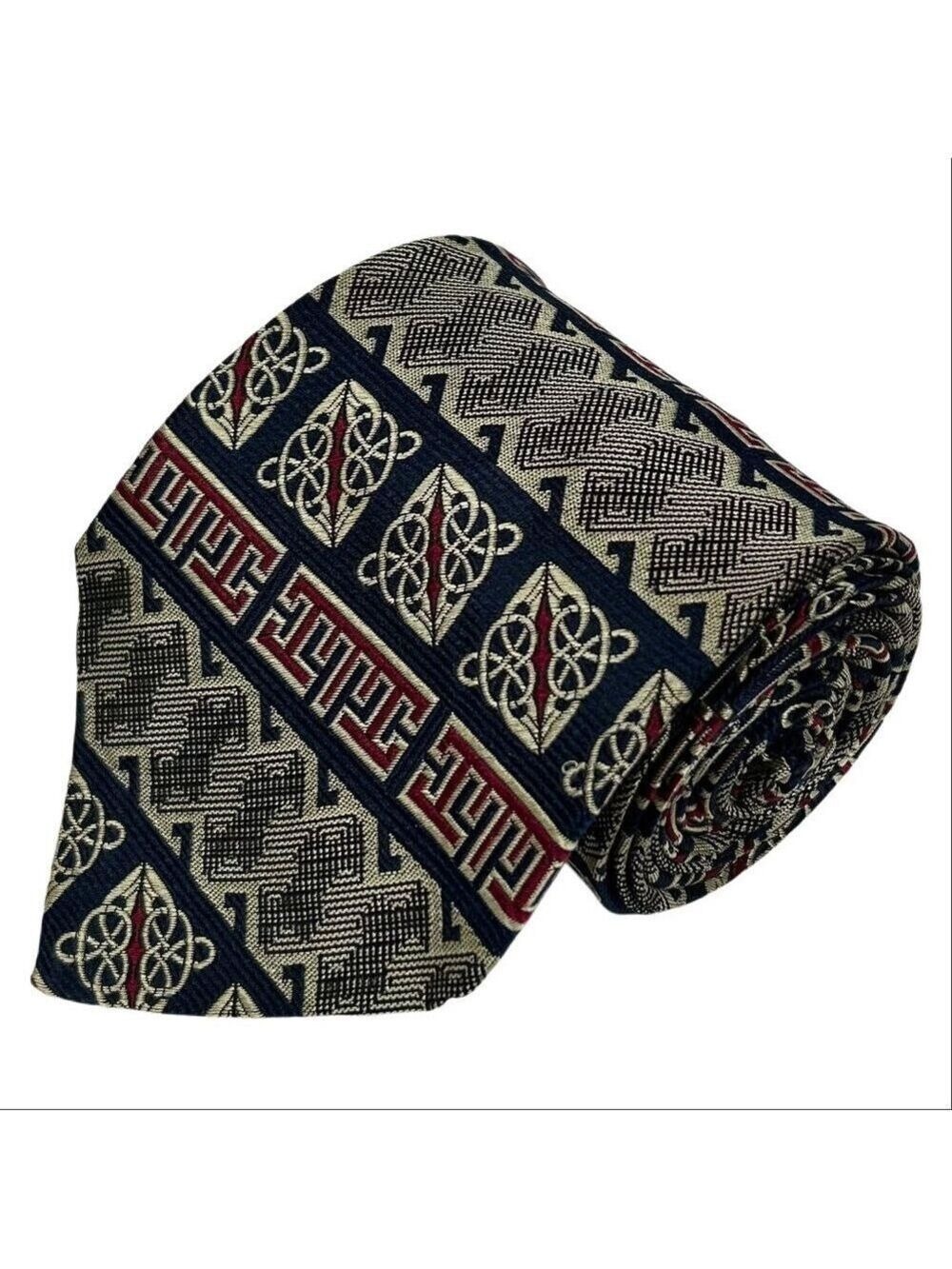 Patrick Francis Ireland Red Black Gold Celtic Knot Silk Long Necktie Tie